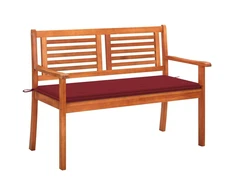 Dvivietis sodo suoliukas su pagalvėle, 120cm, eukalipto masyvas