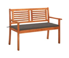 Dvivietis sodo suoliukas su pagalvėle, 120cm, eukalipto masyvas