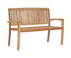 Dvivietis sudedamas sodo suoliukas, 128,5cm, tikmedžio masyvas