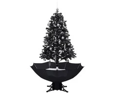 Eglutė su sniego funkcija ir skėčio pagrindu, juoda, 170cm, PVC