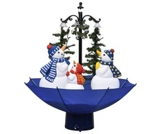 Eglutė su sniego funkcija ir skėčio pagrindu, mėlyna, 75cm, PVC