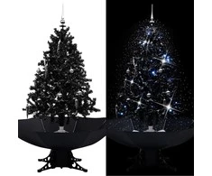 Eglutė su sniego funkcija ir skėčio pagrindu, juoda, 140cm, PVC