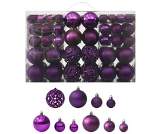Eglutės žaisliukų rinkinys, 100vnt., violetinės spalvos