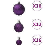 Eglutės žaisliukų rinkinys, 100vnt., violetinės spalvos