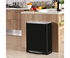 EKO Šiukšliadėžė su pedalu E-Cube, matinės juodos spalvos, 50l
