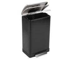 EKO Šiukšliadėžė su pedalu E-Cube, matinės juodos spalvos, 40l