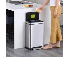EKO Šiukšliadėžė su pedalu X-Cube, matinės sidabrinės spalvos, 30l