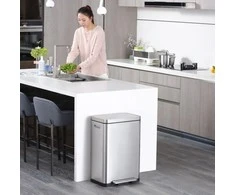 EKO Šiukšliadėžė su pedalu X-Cube, matinės sidabrinės spalvos, 45l