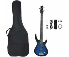 Elektrinė bosinė gitara pradedantiesiems, mėlyna/juoda, 4/4 46"