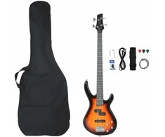 Elektrinė bosinė gitara pradedantiesiems, ruda/juoda, 4/4 46"