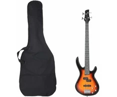 Elektrinė bosinė gitara pradedantiesiems, ruda/juoda, 4/4 46"
