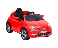 Elektrinis vaikiškas automobilis Fiat 500, raudonos spalvos