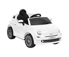 Elektrinis vaikiškas automobilis Fiat 500, baltos spalvos