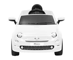 Elektrinis vaikiškas automobilis Fiat 500, baltos spalvos