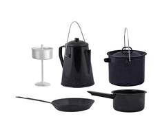 Esschert Design Gaminimui lauke skirtas indų rinkinys, 4 dalių, juodas
