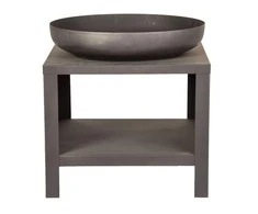 4IQ Esschert Design Laužavietė su vieta malkoms, juodos spalvos, 62cm