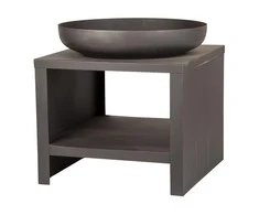 4IQ Esschert Design Laužavietė su vieta malkoms, juodos spalvos, 62cm
