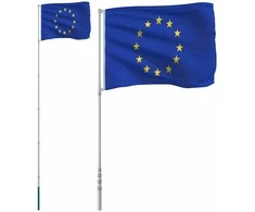 Europos vėliava su stiebu, aliuminis, 5,55m