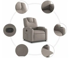 Fotelis Atlošiamas krėslas, taupe spalvos, audinys