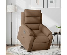 Fotelis Atsistojantis atlošiamas krėslas, rudos spalvos, audinys