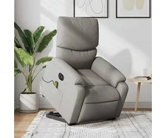 Fotelis Atsistojantis elektrinis masažinis krėslas, taupe, audinys