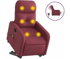 Fotelis Atsistojantis elektrinis masažinis krėslas, vyno, audinys