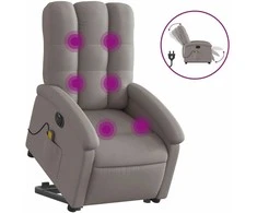 Fotelis Atsistojantis elektrinis masažinis krėslas, taupe, audinys