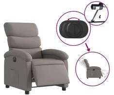 Fotelis Elektrinis atlošiamas krėslas, taupe spalvos, audinys