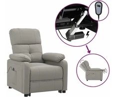 Fotelis Elektrinis atlošiamas krėslas, taupe spalvos, audinys