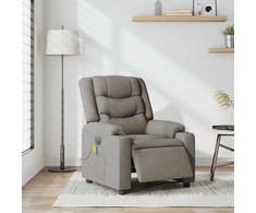 Fotelis Elektrinis atlošiamas masažinis krėslas, taupe, audinys