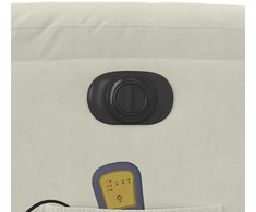 Fotelis Elektrinis atlošiamas masažinis krėslas, kreminis, aksomas