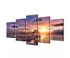 Fotopaveikslas "Paplūdimys ir Pavėsinė" ant Drobės 100 x 50 cm