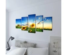Nuotraukų rėmelis Fotopaveikslas "Saulėgrąžos" ant Drobės 200 x 100 cm