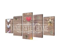 Nuotraukų rėmelis Fotopaveikslas su Užrašu "Home Sweet Home" ant Drobės 100 x 50 cm