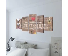 Nuotraukų rėmelis Fotopaveikslas su Užrašu "Home Sweet Home" ant Drobės 100 x 50 cm