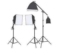 Fotostudijos apšvietimo rinkinys su trikoju ir šviesdėže