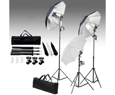 Fotostudijos komplektas su apšvietimo rinkiniu ir fonu