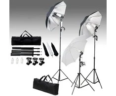 Fotostudijos komplektas su apšvietimo rinkiniu ir fonu