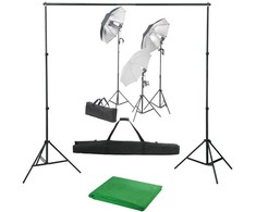 Fotostudijos komplektas su apšvietimo rinkiniu ir fonu