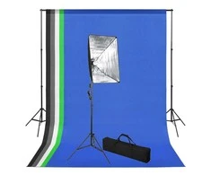 Fotostudijos komplektas su fonais ir šviestuvais