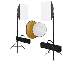 Fotostudijos komplektas su šviesdėžėmis ir reflektoriumi