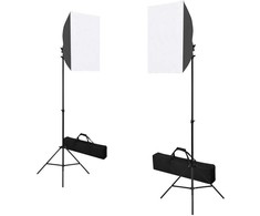 Fotostudijos komplektas su šviesdėžėmis ir fonu