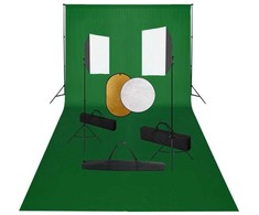 Fotostudijos komplektas su šviesdėžėmis, fonu ir reflektoriumi