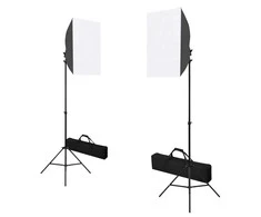 Fotostudijos komplektas su šviesdėžėmis, fonu ir reflektoriumi