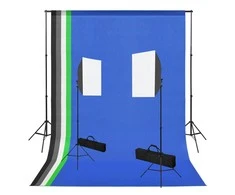 Fotostudijos komplektas su šviestuvais ir fonais