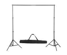 Fotostudijos rinkinys su šviestuvais, fonu ir reflektoriumi