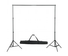 Fotostudijos rinkinys su šviestuvais, fonu ir reflektoriumi