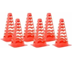 Futbolo kūgiai, 6vnt., oranžinės, 13x13x22,5cm