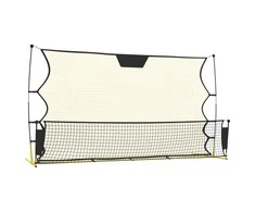 Futbolo tinklas, juodas/geltonas, 183x85x120cm, poliesteris