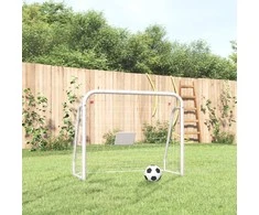 Futbolo vartai, balti, 125x96x60cm, plienas/poliesteris